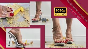 Crushing cookies with transparent platform EmpressBellaSadic Platform Cear High Heels