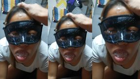 Asian student pays her rent