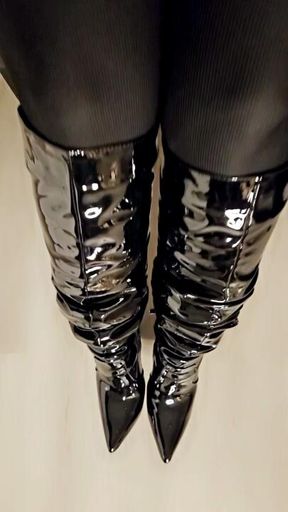 Latex boots