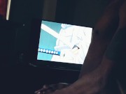 Black twink caught jerking watching anime