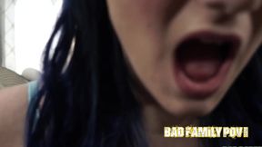 Petite teen Charlotte deepthroats big cock in POV