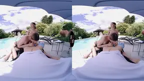 Poolside babes give step bro a sloppy sucking and more