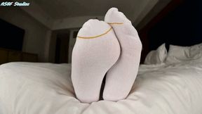 Indian FOOT GODDESS with WIDE SHAPELY SOLES is back! SOCK TEASE - MP4