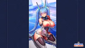 Voluptuous anime vixen flaunts her sexy curves in sultry solo tease scene