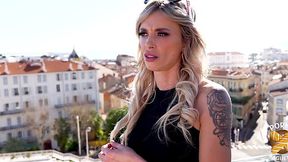 Slutty Blonde Sophie Craves a Spit-Roast from Two Hung Studs