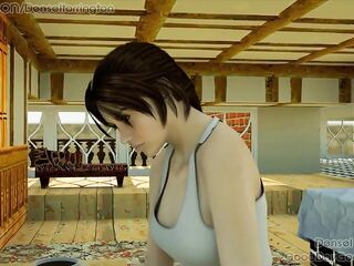 Lara Croft Abdomen Inflation two