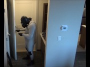 commando wrestles dummy speedo swimmer