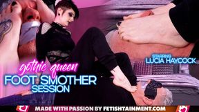 Gothic Queen Lucia Haycock: Dominated & smothered under gothic feet - 4K UHD MP4