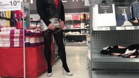 Crossdresser expose in public in supermarket part