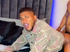 Tattooed muscled gay hunk takes dick up his ass hole