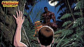 white married woman tastes a big black cock. cheating wife bbc. cartoon comic novel summer camp