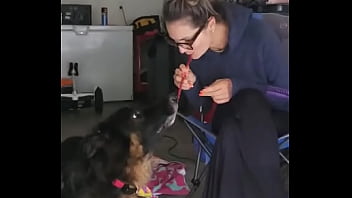 Being stuck in the house okay garage and having a few s Ruger and I are trying to recreate Lady and the Tramp movie