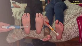 Tickling Two Girls, Camille and Angelica's feet (competition)