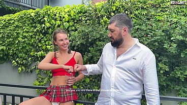 Teen Liv Lauren Backstage - Shooting the Backyard Hard Fuck with Stepdad’s Friend!
