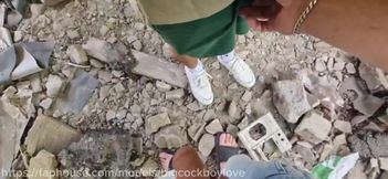 The twink lost in ruins got fucked raw by daddy’s big cock till he gagged on cum