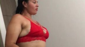 My friend sends me a hot video in lingerie