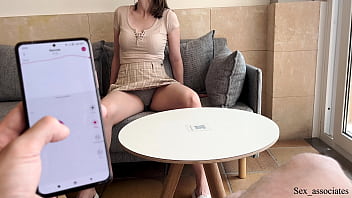 NOW I CONTROL YOUR PUSSY. I made her cum so hard in a cafe by using Lovense Ferri remote control vibrator