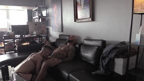 jason collins smoking a cigar while his submissive serves him!