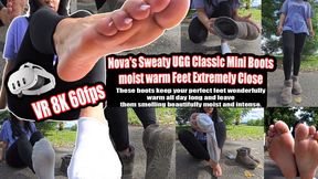 VR 8K 60fps | Nova's Sweaty UGG Classic Mini Boots & Cheesy Feet Extreme Close-Up – Foot Fetish POV: Barefoot in Cozy Warm Boots, Dirty Socks in Face, Sweat-Soaked Toes Licking, Stinky Feet Smelling Worship, UGG Removal, Worn Soles Close-Up