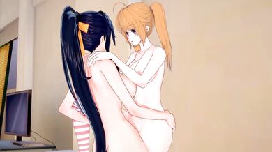 Futa Akeno fucks Irina raw in 3D anime HENTAI