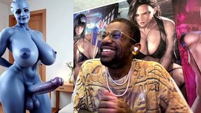 transgender liara t soni has the perfect smooth ass thicc purple girl cock, ai generated