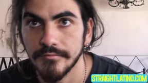 Cute hipster Emi cums all over himself after shoving my dick deep into his raw ass