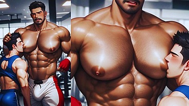 Friends have an insane orgy in the gym. Lots of anal sex on top of the equipment.