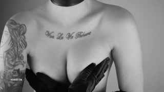 Velvet Crush Teaser (hot brunette model gives you a sexy tease in b&amp;w)