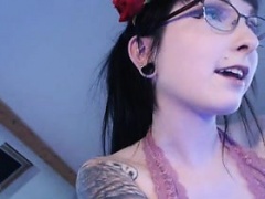 Hot brunette teen cam striptease