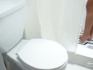 Step Mommy caught Step Son wanking and helps to cum quick on her cunt whilst her Spouse is home