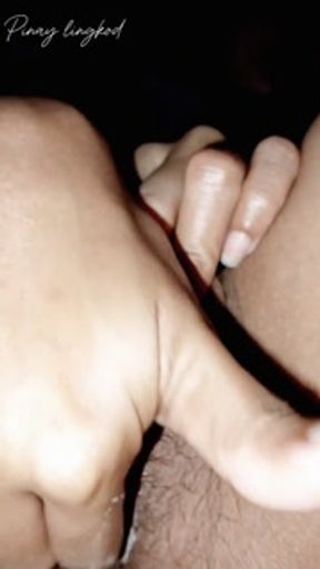 Close up teen asian playing her wet hairy pussy