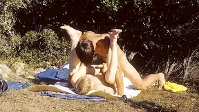 Two Ripped Retro Hunks Bareback Fisting Outdoors – Vintage Gay Sex by Falcon Studios
