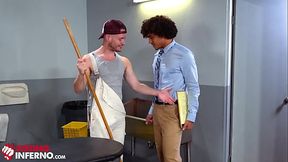 Janitor Ashley Ryder Aggressively Fists Ebony Professional - FistingInferno