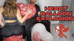 heart balloon explosion on a looner
