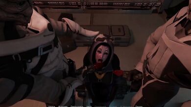 She takes two alien cocks in her mouth at the same time and swallows the sperm