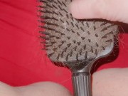 At parents house, no toys, hairbrush fucking