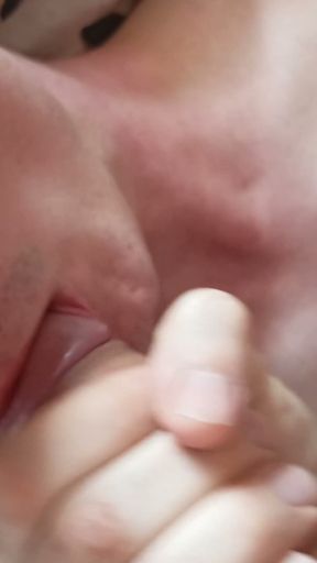 The whole face of a young twink is covered in cum!   Clip 1