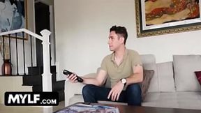 Stepson fucks busty MILF stepmom on her birthday