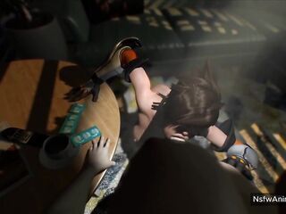 FAT TRACER OW SNEAKS IN FOR A SECRET FUCK WITH HER TRANS GIRLFRIEND/ 3D COSPLAY ANIMATION
