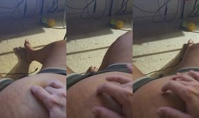 Watch My Fiance Comfort Me with a Soothing Belly Rub During My Discomfort