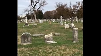 Cemetery walk reveals green orb that bursts i to the ground.