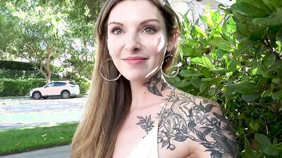 Tattooed wife feels lonely after a divorce and ends up fucked hard