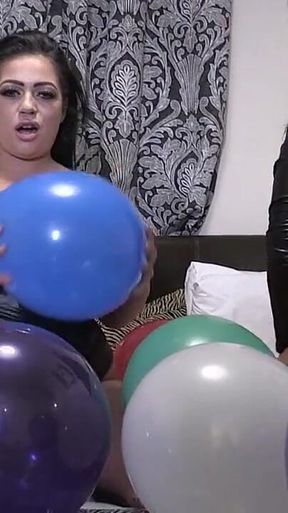 Big Boobed Brunette Balloon Babes!!