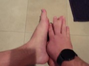 Cum lotion my Feet