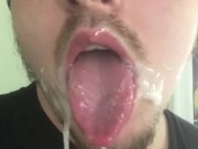 Post Self Facial Ahegao! Showing Off My Sticky Thick Cum, Such a Cumslut :p