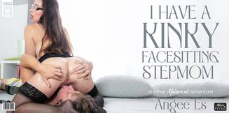 35 year old Stepmom Angee Es is a kinky MILF who has special plans for her horny stepson