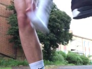 trying not to get Caught JERKING my DICK outside abandoned building