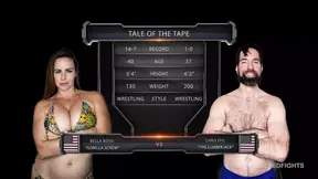 Bella Rossi dominates Chris Epic in mixed wrestling fuck session