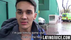 Young Latino takes long thick cock in tight ass