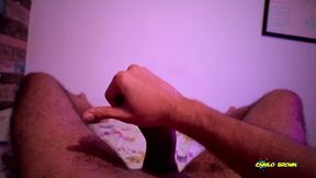 pov jerking my big uncut latino cock with oil until i peecum a big load in an intense ruined orgasm - camilo brown